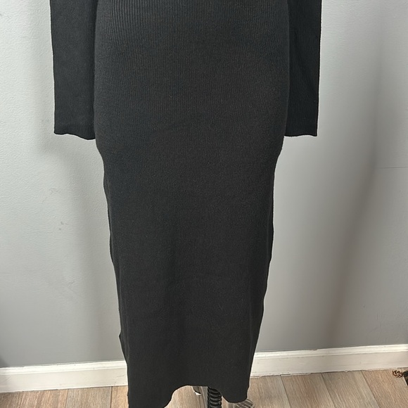 Mango Women’s Black Soft Stretchy Rib Body-con Dress size 10 - Picture 7 of 13